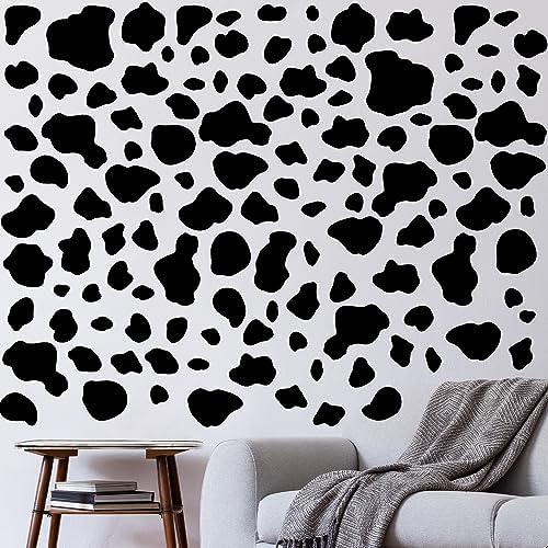 AOWDIAO 280 Pieces Cow Print Stickers Peel and Stick Vinyl Decals for Wall, Car, Laptop, Water Bottle & Home Decor