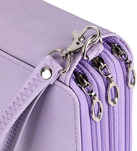 BTSKY Deluxe PU Leather Pencil Case For Colored Pencils - 120 Slot, Purple