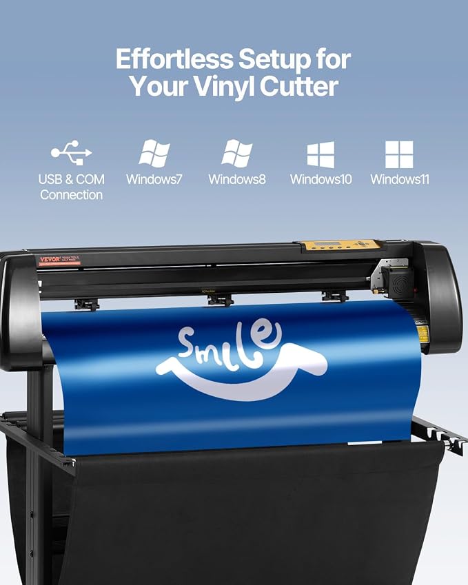 VEVOR Vinyl Cutter Machine 34 inches Bundle Manual Vinyl Plotter Cutter | For Cutting Multiple Materials, with Signmaster Software for Design and Cut, with Supplies and Tools, Monochrome, Black