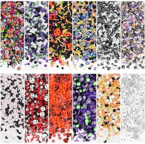 DIYASY 180g Fake Halloween Sprinkles, 6.35oz Non-Edible Polymer Clay Slices