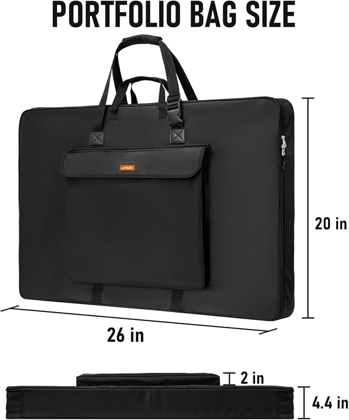 Nicpro Art Portfolio Bag 20 x 26 in, Nylon Artist Carrying Bag Waterproof