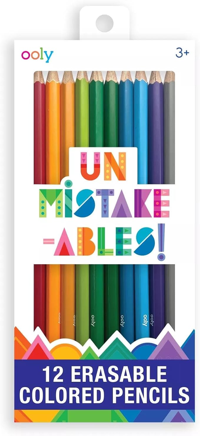 Ooly UnMistakeAbles Erasable Colored Pencils, Set of 12