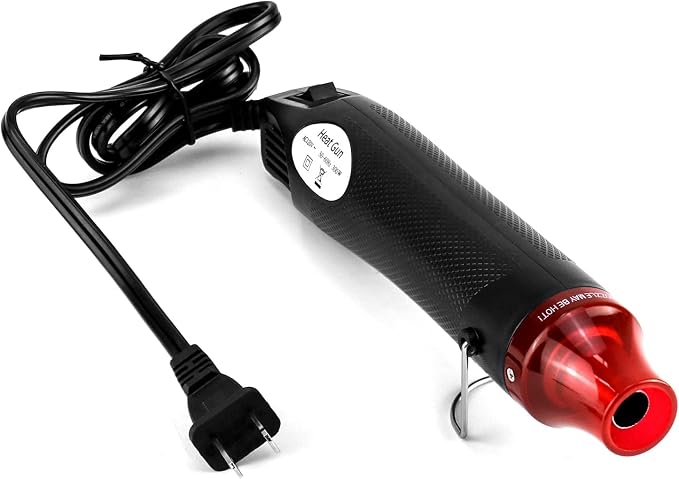 QWORK Mini Heat Gun, 300W Portable Hot Air Tool for Crafts, Epoxy Resin, Shrink Tubing & DIY, with Stand 110V