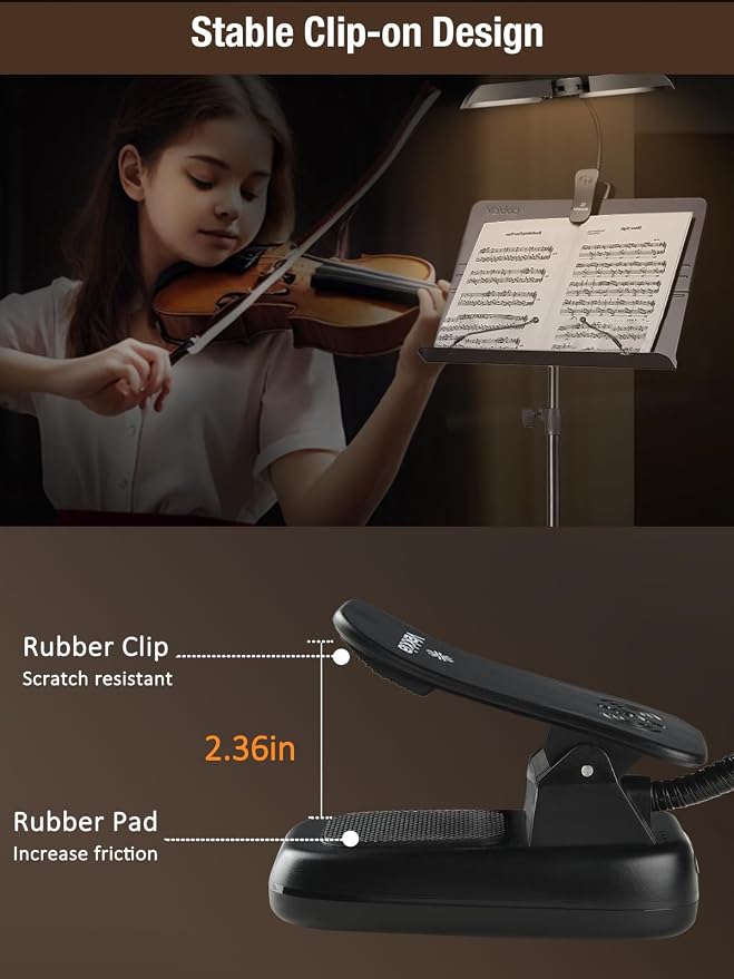 Vekkia 96 Led Rechargeable Music Stand Light - Folding Clip On Piano Lamp