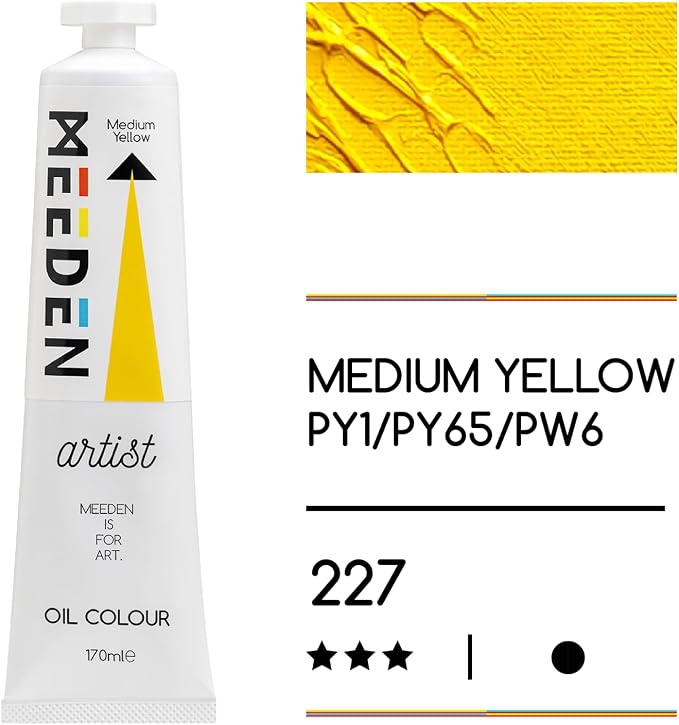 MEEDEN Artist Grade Oil Paint: Medium Yellow - 170ml/5.7oz Tube | Professional Art Paints and Supplies for Canvas Painting