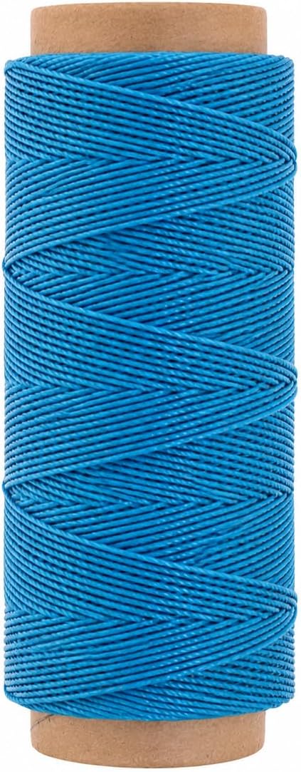 Mandala Crafts 130M 0.55mm Turquoise Round Waxed Thread for Leather Sewing
