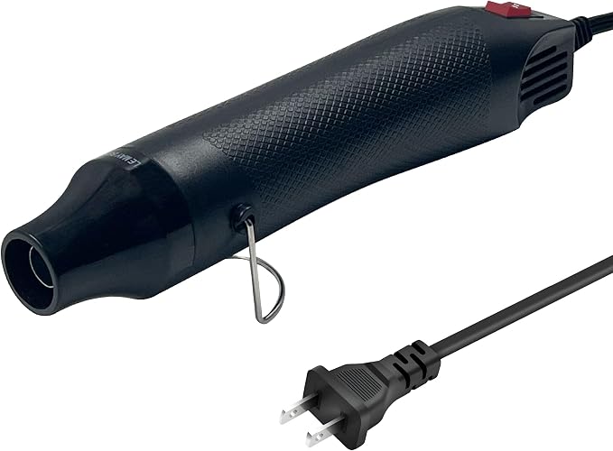 Mini Heat Gun for Crafting, 300W 2-Temp Settings Fast Heat Hot Air Gun Tool for Crafting, Heat Gun for Craft Dryer, 6.56Ft Long Cable Overload Protection for Drying Paint, Shrink Tubing - Black