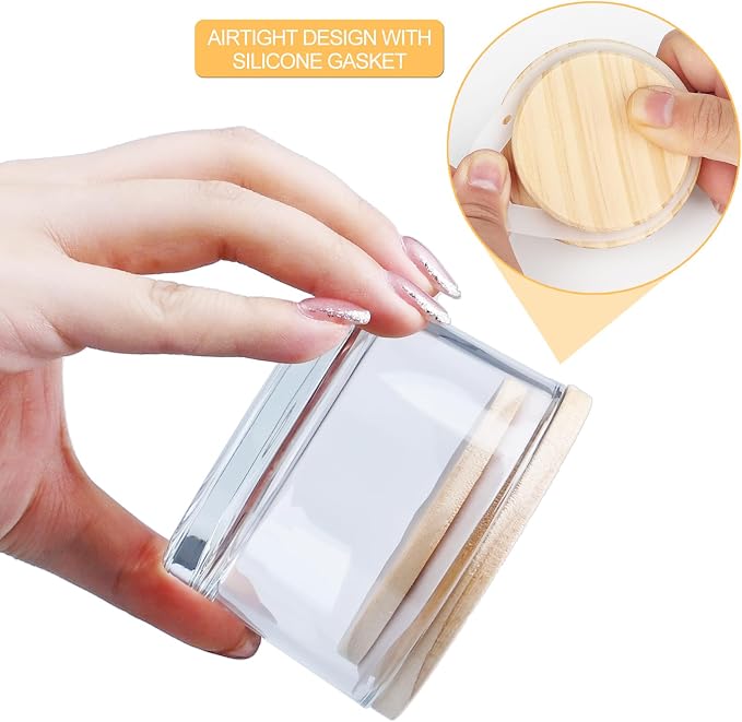 SHOWIN Thick Candle Jars for Making Candles 16 Pcs, 4 OZ Empty Jars with Wood Lids for Candle Making, Sample Container - Dishwasher Safe,Clear