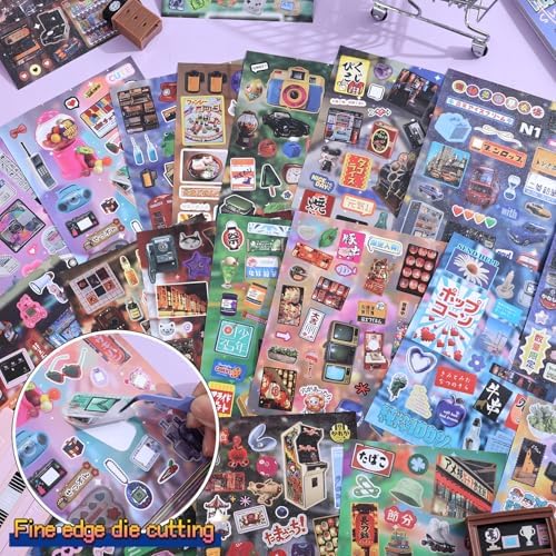 Girl's Japanese Retro Sticker Book, Y2K Showa Theme - 800+ Cute Old Showa Style Old Items Stickers, for DIY Scrapbooking Journaling Handbook Decoration