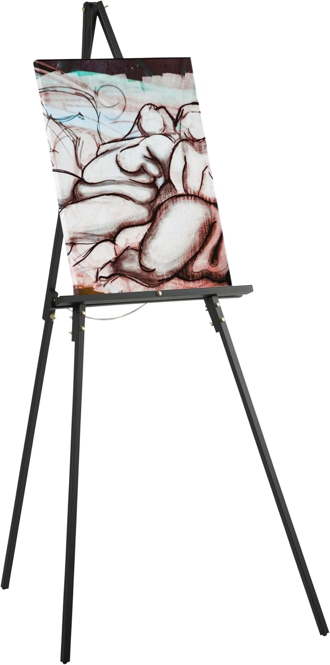 Studio Designs Art Studio Display Easel - Portable Wood Easel to Display Art Projects on Tabletops or Floors - Adjustable Height for Different Surfaces and Projects, Black