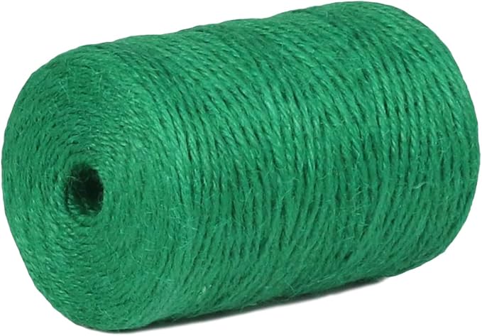 PerkHomy Natural Jute Twine 600 Feet Long Colored Twine Rope for Crafts Gift Wrapping Packing Gardening and Wedding Decor (Green)