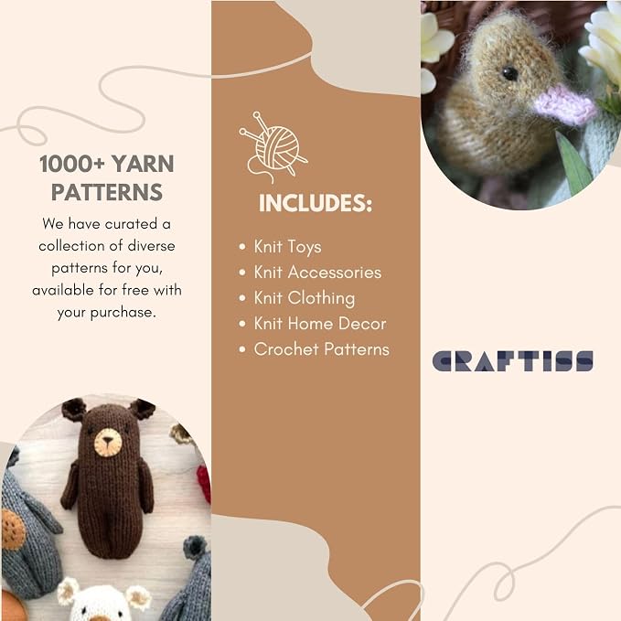 CRAFTISS 12x1.75 Oz Acrylic Yarn Skeins - 1300 Yards of Soft Yarn for Crocheting and Knitting Craft Project, Assorted Starter Crochet Bulk Kit for Adults and Kids