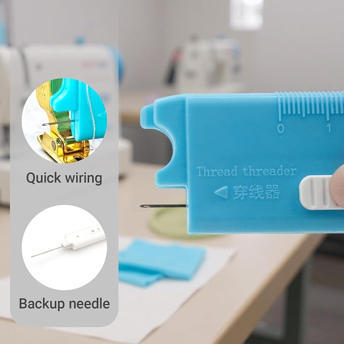 Sewing Machine Automatic Needle Threader with Seam Ripper Ruler Scale