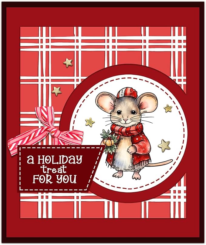 Clear Stamps and Metal Cutting Dies Set for Card Making Scrapbooking, DIY Craft Stamps and Dies Kit for Journaling, Albums, Greeting Cards, Holiday Cards, Birthday, Christmas (YX1494-S+D-1)