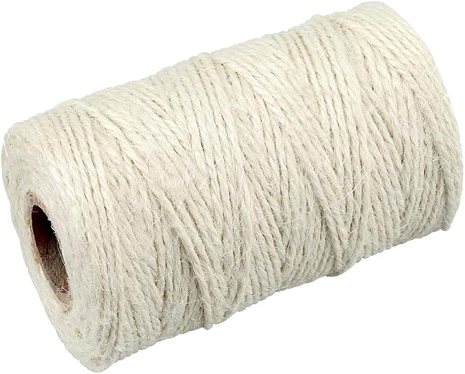 KINGLAKE Natural Jute Twine - 328 Feet, Arts & Crafts, Christmas, Durable Packing String, Beige