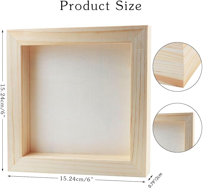 FSWCCK 10 Pack 6 x 6 inch Wood Panel Boards, Unfinished Wood Canvas Panels for Crafts, Painting Canvas, DIY Art Projects, Pouring, Arts Use with Oils, Acrylics