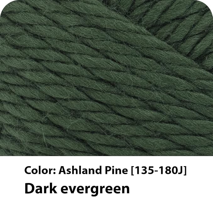 Lion Brand Yarn Hometown Yarn, Super-Bulky Yarn for Knitting, Crocheting, and Crafting, 3 Pack, Ashland Pine | Super Bulky Acrylic Fiber for Warm Crochet Blankets, Knit Winter Hats, Chunky Cardigans, Soft Scarves, Weaving