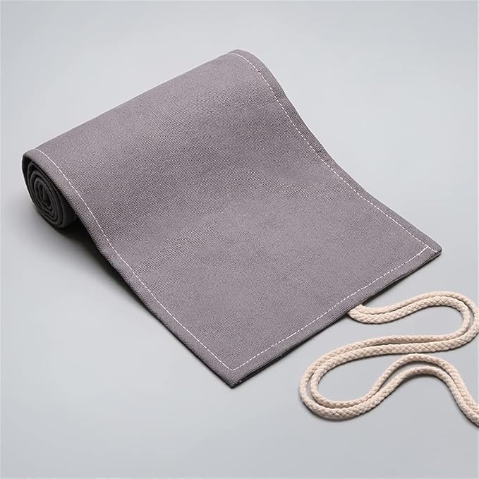DIYOMR 24/36/72 Slots Pencil Wrap Pencil Rolls, Artist Colored Pencils Roll Up Bag Short Brushes Pouch Case Pencils Organizer for Drawing Coloring and Sketching,No Pencils (Grey, 72slots)