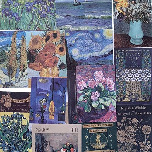 TIYPKE 200pcs Artistic Stickers for Journaling Supplies - Aesthetic Vintage Paper for Scrapbooking, Planners, Notebook, DIY Craft Kits, Postage Stamp Journal