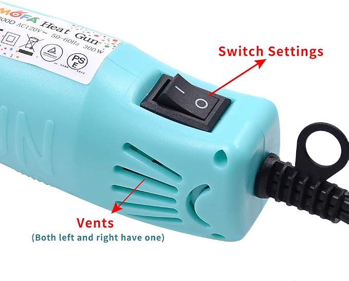 mofa Resin Heat gun,6.6ft Cable 300W Hot Air Gun for Crafting,Acrylic Paint Dryer Multi-Purpose Electric Heating Nozzle (Blue)