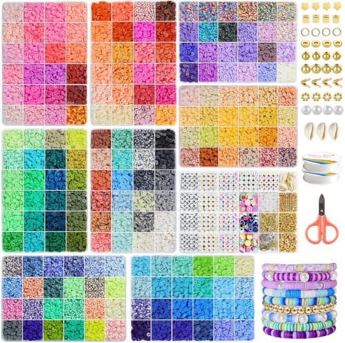 Redtwo 30000 Pcs Clay Beads 192 Colors Bracelet Making Kit | 9 Boxes Polymer Clay Beads for Jewelry Making, Friendship Bracelet Kit Holiday Gifts for Girls Adults