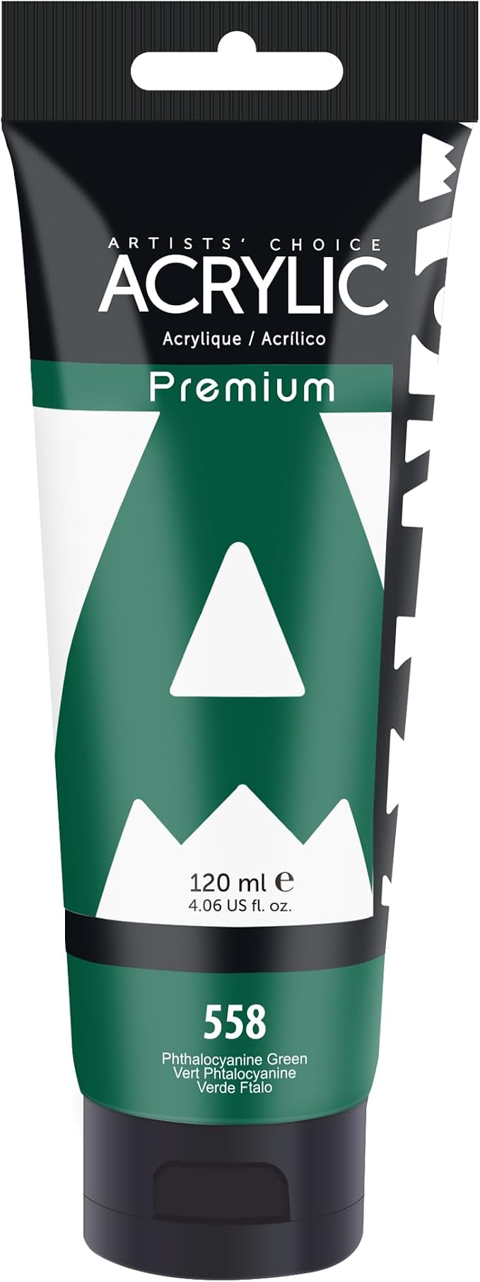 AUREUO Phthalocyanine Green Acrylic Paint, 4 Fl Oz / 120ml Single Tube, Christmas Green Rich Pigment Art Craft Paints forCanvas, Rocks, Wood, Ceramic, Fabric