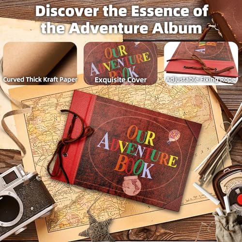 Scrapbook Photo Album Our Adventure Book Embossed Hard Cover