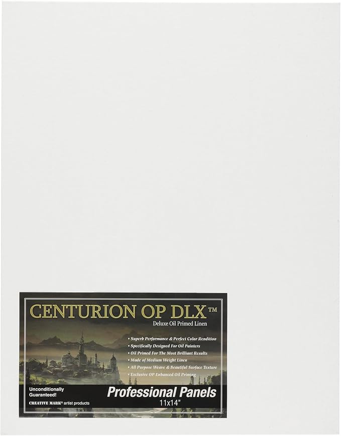 Centurion Deluxe Oil Primed Linen Panel 11"x14" - 18 Panels - Art Supplies for Oil & Alkyd Paintings, Professional Canvas Replacement, Acid-Free Medium Texture, Rigid MDF Painting Boards