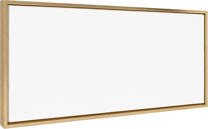 Kate and Laurel Sylvie Blank Framed Canvas Wall Art, 18x40 Bright Gold, Modern Empty Canvas for Paint-Your-Own Art, Premium Canvas Already Framed