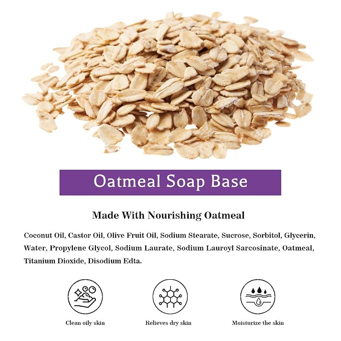 Oatmeal Milk Soap Base, Soap Base for Soap Making, SLS Free 10 LB