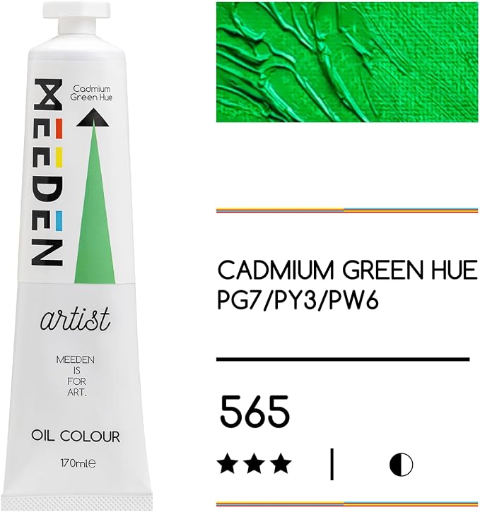 MEEDEN Artist Grade Oil Paint: Cadmium Green Hue - 170ml/5.7oz Tube | Professional Art Paints and Supplies for Canvas Painting