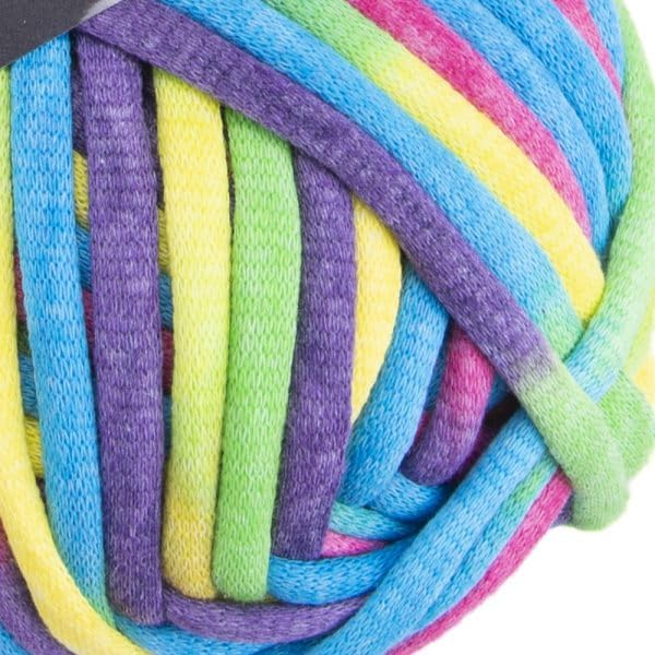 YarnArt Cord Rainbow Yarn - Cotton Polyester Crocheting and Knitting Yarn - Home Decoration Yarn for Baskets, Doormats, Rugs, Supla, Cushions, Blankets, Bags,Super Bulky #6, (1 Skein) (919)