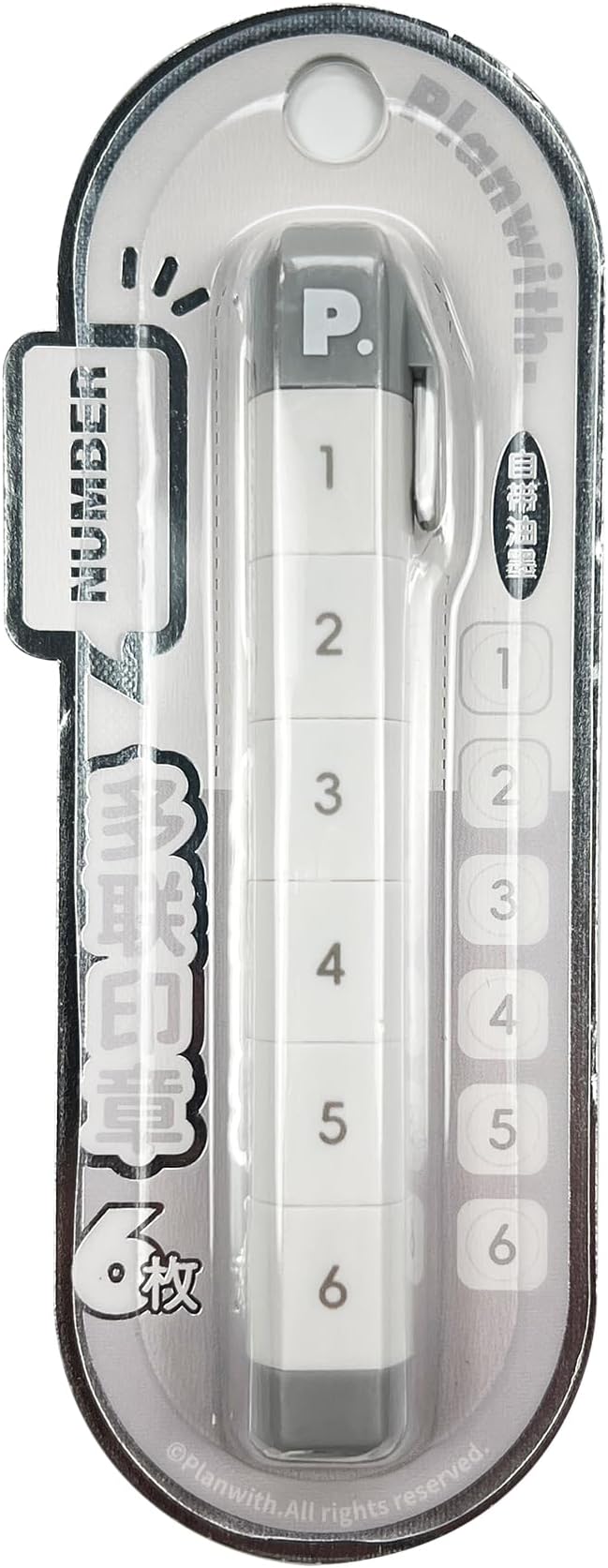 6-in-1 Retractable Pre-Inked Pen Roller Stamp – Rotatable & Detachable Self-Inking Stamp with 6 Patterns – Includes Numbers 1-6，Perfect for Teachers, Planners, Grading, Bullet Journaling