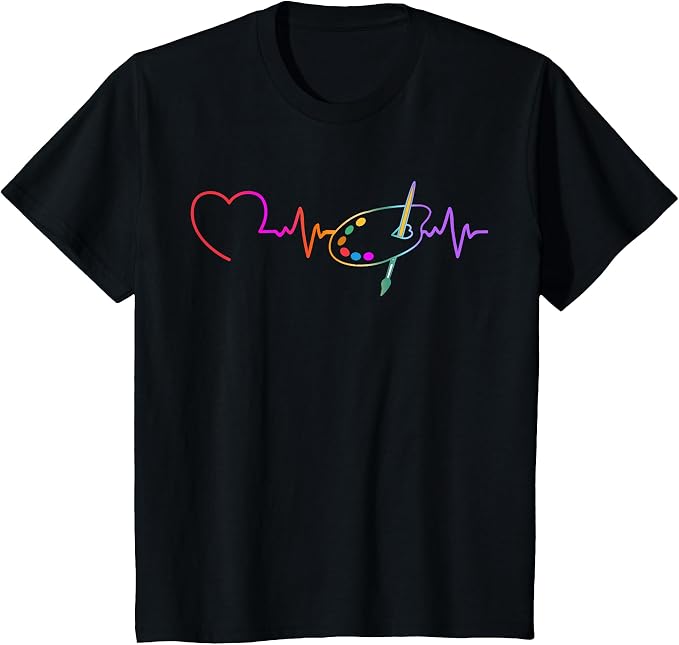 Funny Paint Palette Brush Artist Painter Art Teacher Men Kid T-Shirt