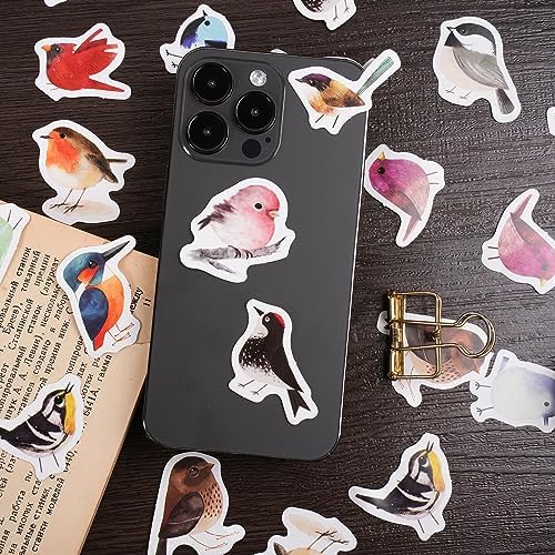 46 Pcs Bird Scrapbook Stickers for Junk Journal Scrapbooking Bullet Journal Planner Envelope Diary Notebook Album Laptop Phone Case DIY Art Crafts Decoration, 23 Patterns