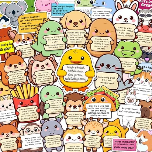 50PCS Emotional Support Animal Stickers by Puraesla– Affirmation Sticker Pack for Adults or Kids Cute Inspirational Buddies for Water Bottles, Laptops, Phones, Positive Quote Vinyl