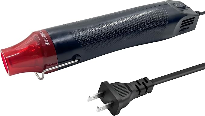 Mini Heat Gun for Crafting, 300W Heat Gun with Variable Temperature Settings Fast Heat Hot Air Gun Tool for Crafting, 6.56Ft Long Cable Heat Gun for Craft Dryer, Drying Paint, Shrink Tubing - Black
