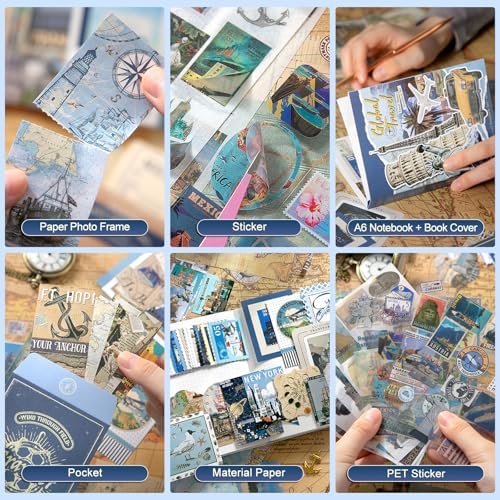 miikoul Vintage Scrapbooking Supplies Kit for Teen Girl Kid Women Diy Gift