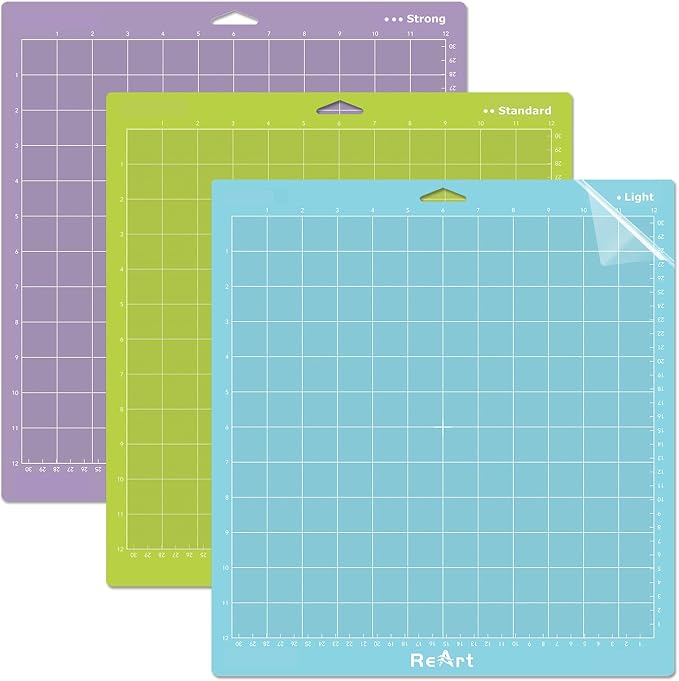 ReArt Cutting Mat Variety 12x12 – 3 Pack Strong, Standard, Light-grip Adhesive Cut Mat Replacement