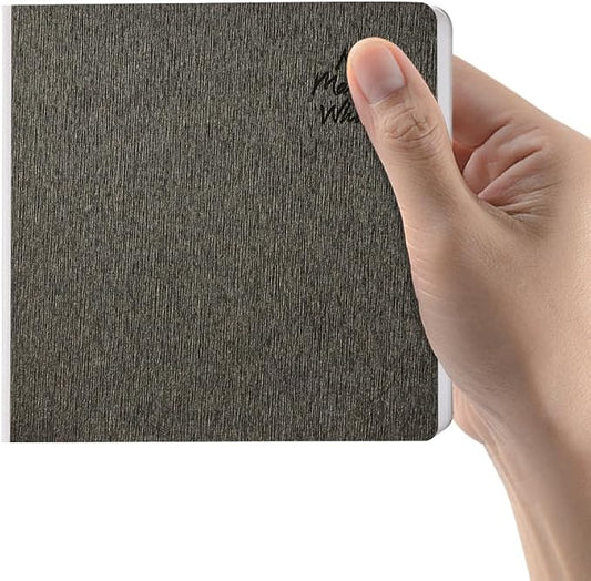 Coffee Hardcover Sketchbook Square Hardbound Sketch Journal 4.7 x 4.7 Inch 42 Sheets Art Book 250GSM Ultra Smooth Paper Ideal for Pencils,Water Color Pen,Marker Pen
