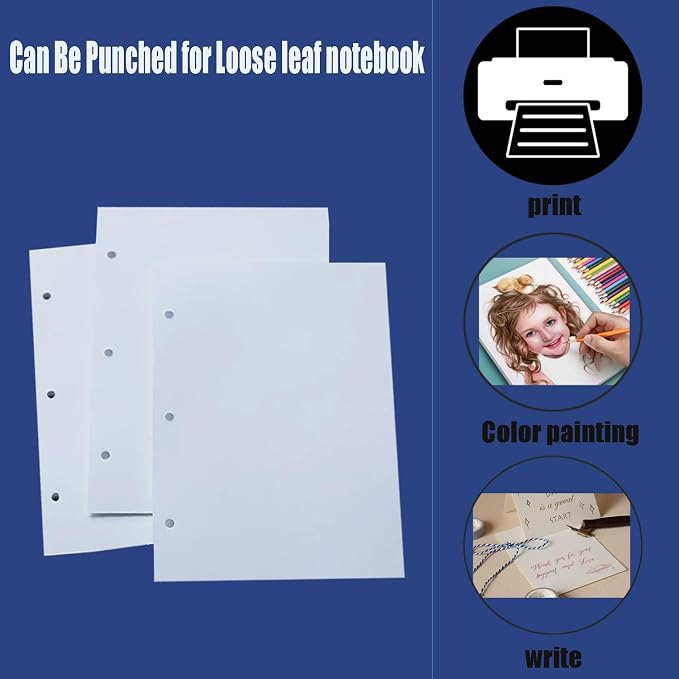 White Cardstock Paper, 50 Pack 4x6 Inches, 92lb