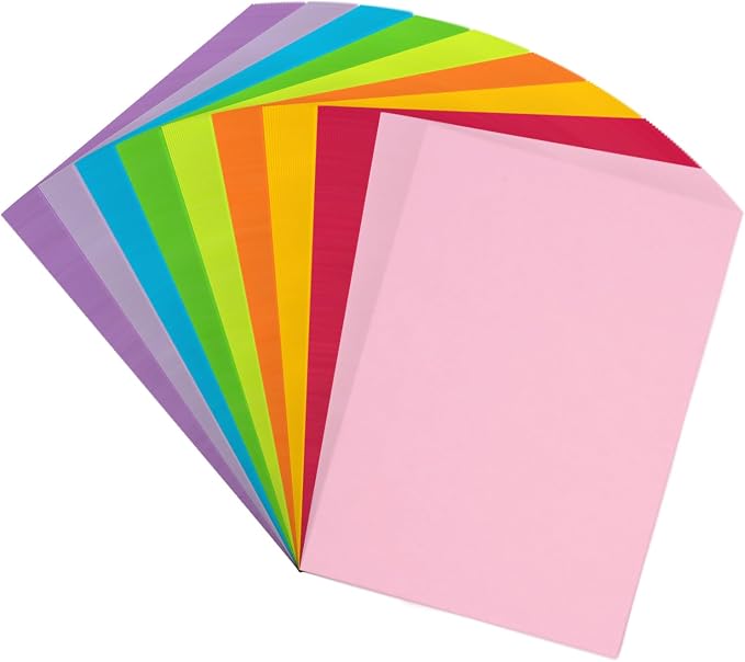 Colored Copy&Print Paper 8.5X11 Inches,180 Sheets 9 Colors Rainbow A4 Printer Paper 20 lb/90GSM Colored Origami Paper for Cutting DIY Art Craft