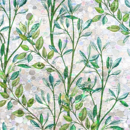 LEMON CLOUD Window Privacy Film Rainbow Stained Glass Cling, 17.5″ x 157.4″