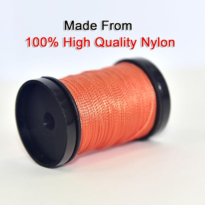 30 Yards Heavy Duty Extra Strong Upholstery Nylon Sewing Thread for Machine, Home, Hand, Craft, and Denim Leather，Color：Bright Orange