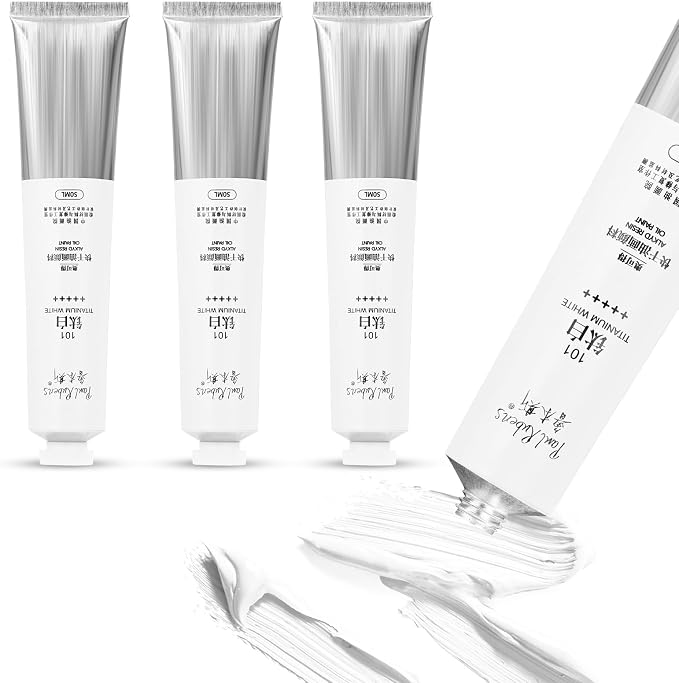Paul Rubens Titanium White Oil Paint, 3 * 50ml Oil Colors with High Saturation, Large Capacity Tubes, Faster Drying Time with Creamy Texture and Consistency for Artists, Students, Beginners | Oil Colors with High Saturation, Large Capacity Tubes, Cream...