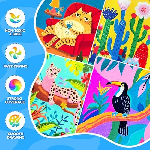 120 Colors Acrylic Paint Markers, Dual-Tip Brush Paint Pens for Painting | Permanent Drawing Markers Set For Wood, Rock , Fabric, Canvas, Glass, Ceramic, DIY Craft Art Supplies, 60 Pack