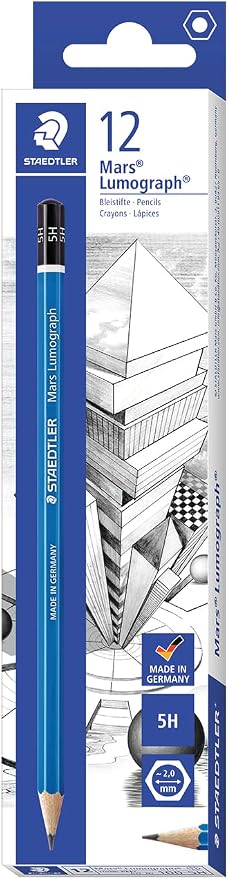 STAEDTLER Mars Lumograph 5H Graphite Art Drawing Pencil, 6 Pencils