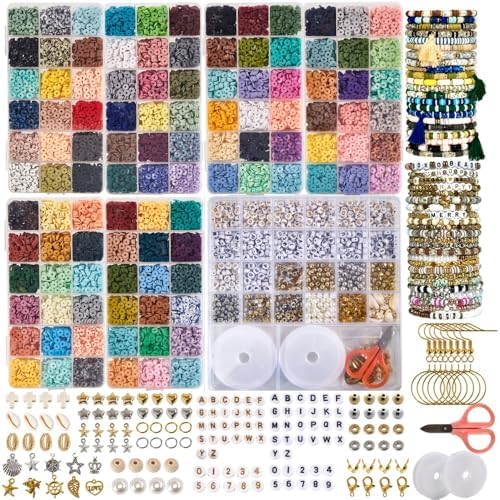 Box-O-Beads Earth Tones Clay Beads Bracelet Making Kit – 23,550 Pieces Jewelry Making Kit with 108 Colors – Friendship Bracelet Set for DIY Crafts, Girls, Teens & Jewelry Making Projects