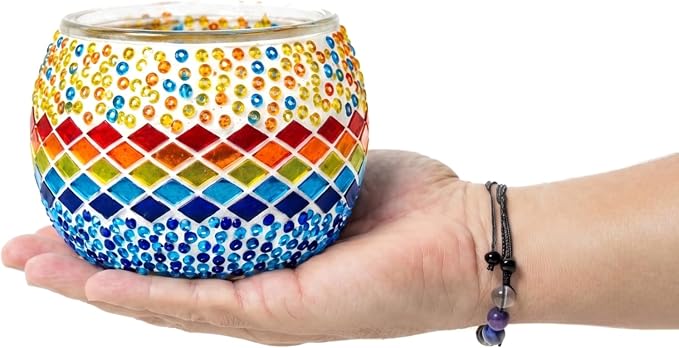 KRAFTSTORIES Candle Making Kit for Adults – DIY Candle Making Set with Natural Soy Wax, Wicks, Essential Oils, Dried Flowers & 4 Turkish Mosaic Glass Jars – Handmade Arts & Crafts Complete Gift (4)