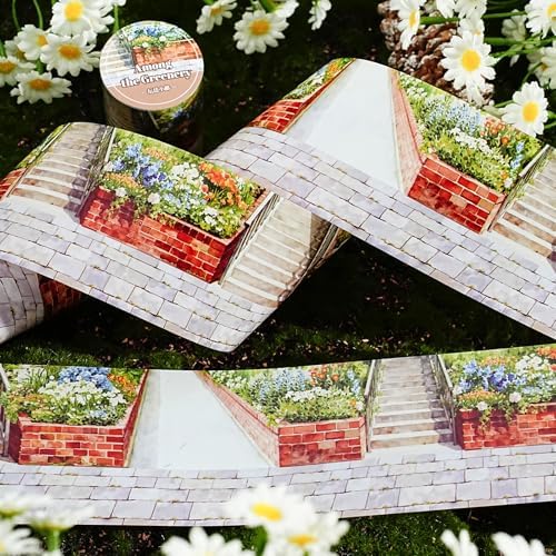 PET Tape Stickers for Scrapbooking Supplies,Nature Landscape Scrapbook Stickers